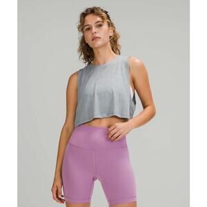 EUC Lululemon All Yours Crop Tank Top Train, Rhino Grey, best size S/M, W1CVPS